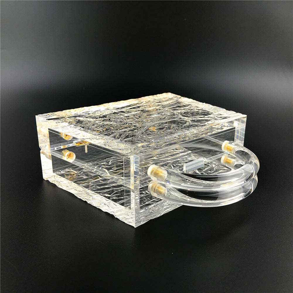 Clear Acrylic Crushed-Ice Top-Handle Handbag — Party & Festival