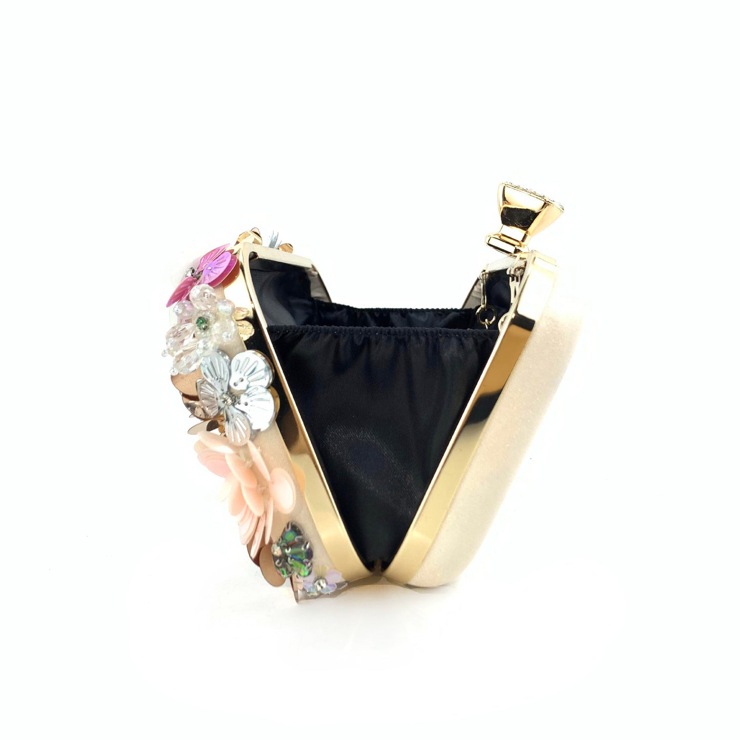 Floral Embellished Box Clutch